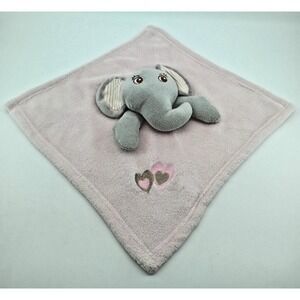 Basselino Pink Elephant Lovey Security Blanket Plush Baby Comfort Toy Soft
